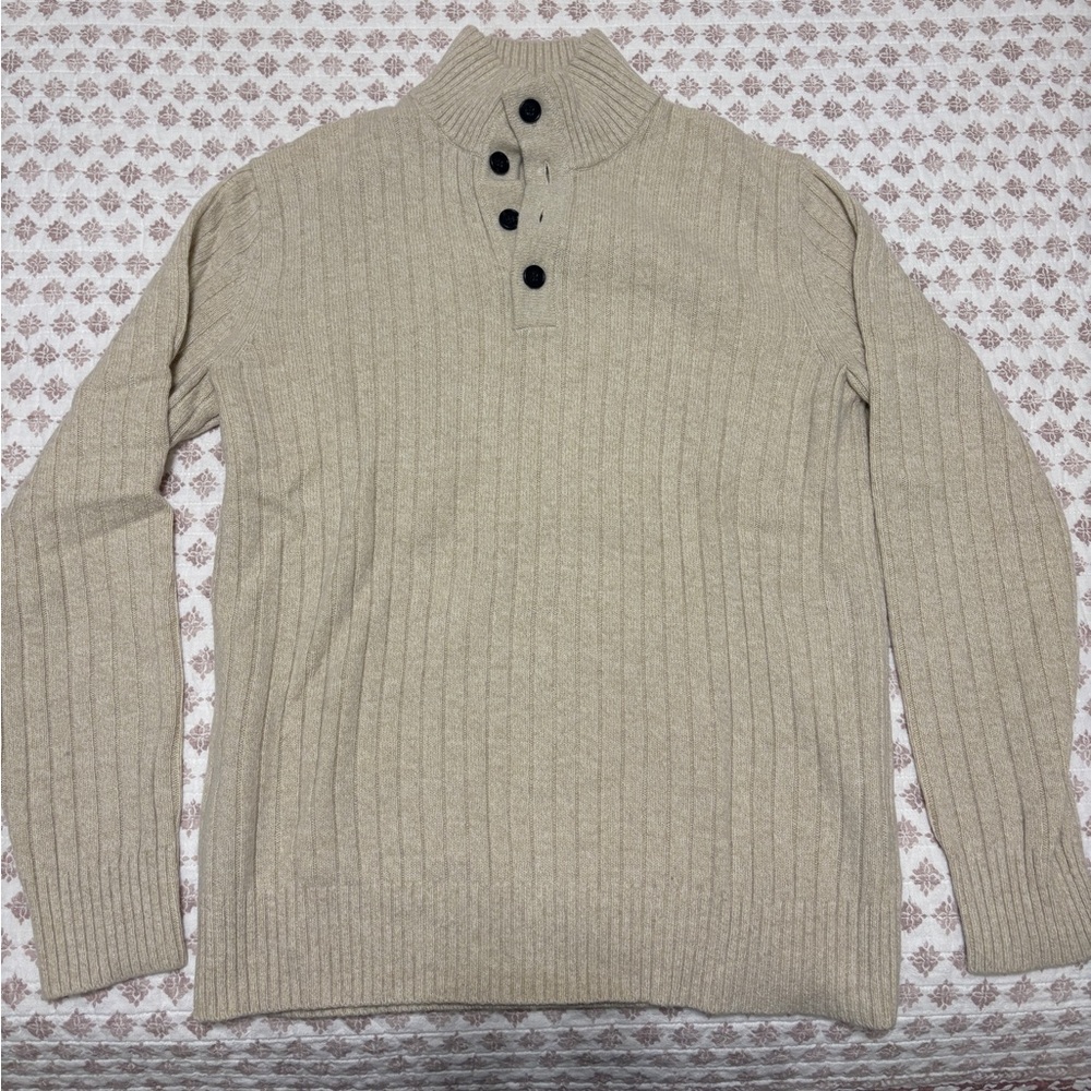 Men’s Banana Republic Quarter Button Ribbed Sweater